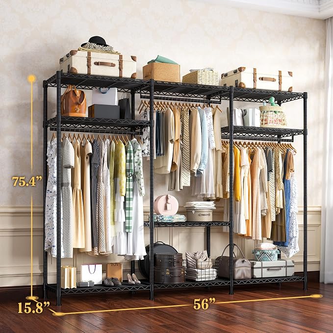 Raybee Clothes Rack Heavy Duty Load 795LBS Portable Clothing Racks - Image 6