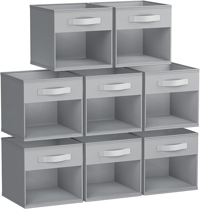 DIMJ Storage Cubes, Cube Storage Bin, 8 Pack Foldable Storage Cubes by DiMJ