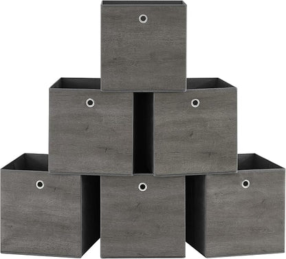 SONGMICS Storage Cubes, Foldable Fabric Storage Bins, Misty Gray, URFB133G01 by Unknown