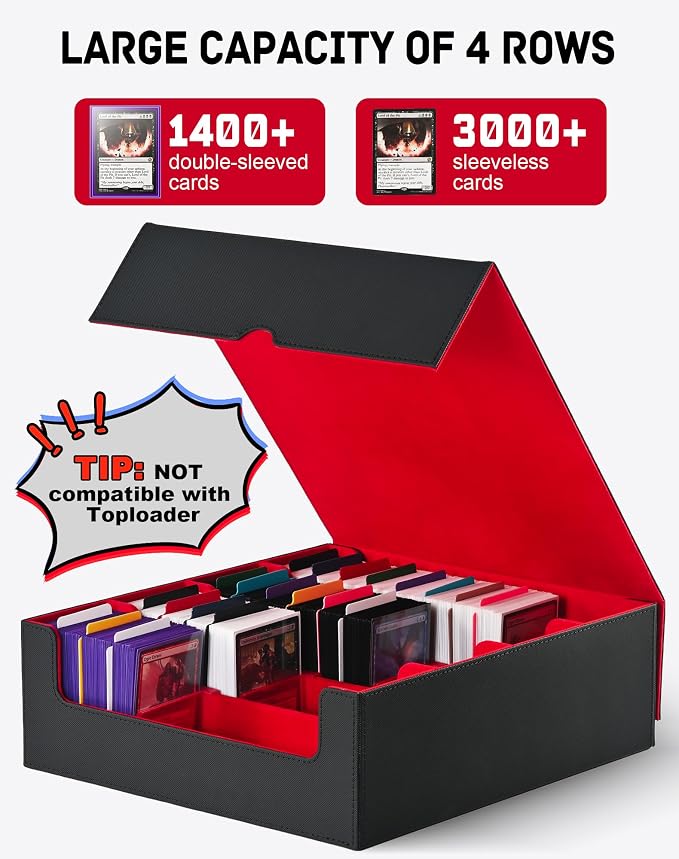 ZLCA Card Storage Box for MTG PTCG, Commander Deck Box Holds 3200+ Cards - Image 6