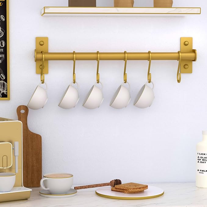 Dseap Kitchen Utensil Holder Hanger, Pot and Pan Rack Wall Mounted, Kitchen Rail - Image 4