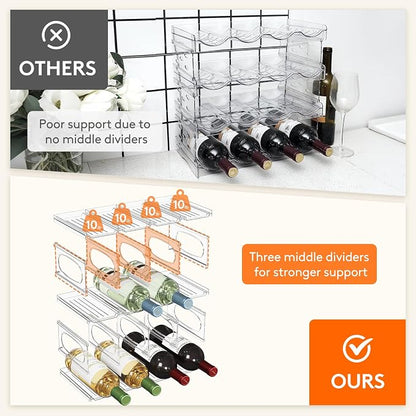 Lifewit Wine Rack for Fridge, Stackable Wine Bottle Holder - Image 4