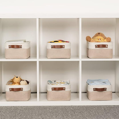 HNZIGE Small Fabric Baskets for Organizing Collapsible Storage Baskets for - Image 7