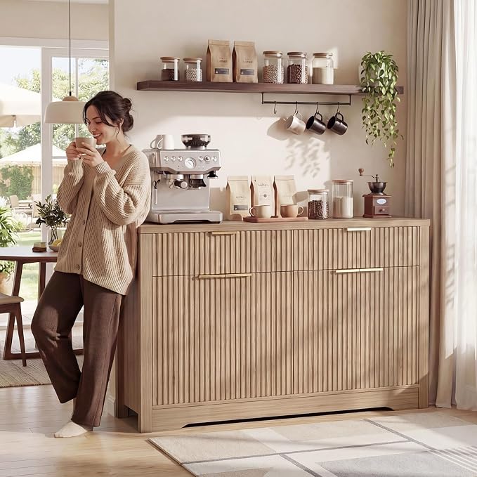 Cyclysio 55" Fluted Buffet Cabinet - Image 2