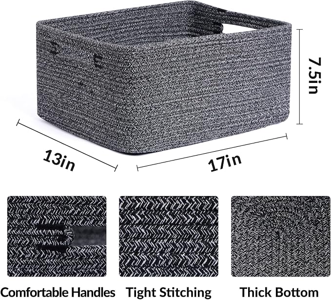 Large Storage Baskets for Shelves, Closet Organizers Bins for Clothes Blanket - Image 2
