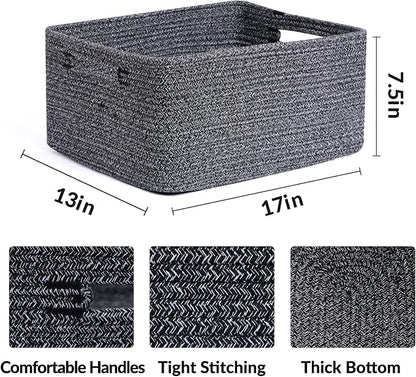 Large Storage Baskets for Organizing, Closet Shelf Baskets for Clothes Blanket - Image 2