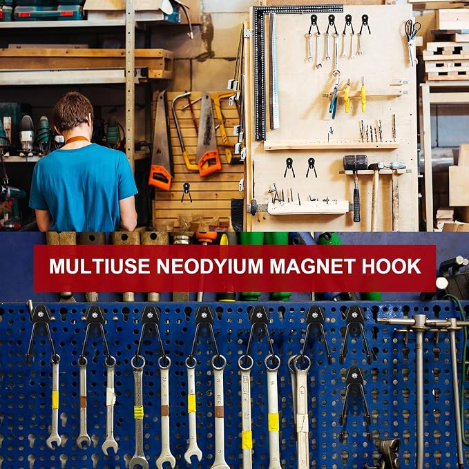 Landhoow Large Magnetic Hooks Heavy Duty Garage Magnet Hooks Strong Storage - Image 6