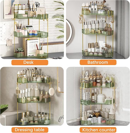 3-Tier Corner Bathroom Counter Organizer，Makeup & Skincare Shelf - Image 9