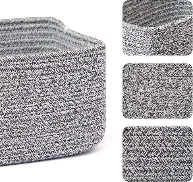 Small Storage Baskets for Organizing | Closet Organizer Bins | Shelf Toy Basket - Image 2