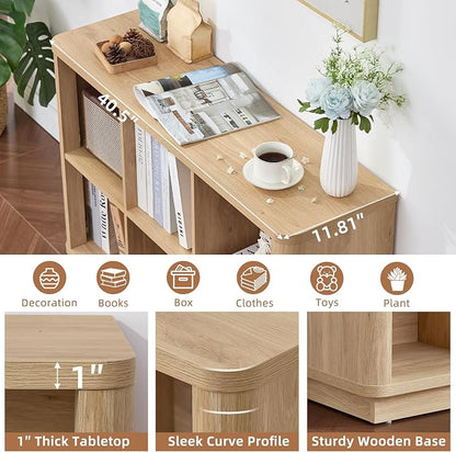 6 Cube Storage Book Shelf, Floor Standing 2-Tier Wooden Bookshelf - Image 4