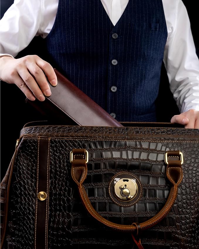 MR.OKAY 3 Watch Travel Case- Classic Leather Watch Case - Image 2