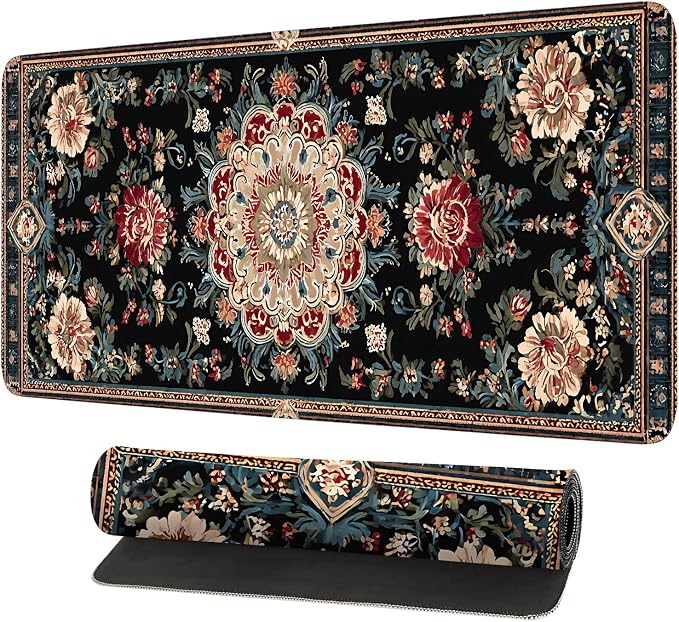 Vintage Persian Carpet Mouse Pad – Large Extended Desk Mat 31.5 x 11.8 in – by LEIWEIHOPE