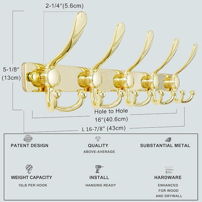 Dseap Coat Rack Wall Mount 2.0 Pro: Heavy Duty 300% Thicker, Stainless Steel - Image 5