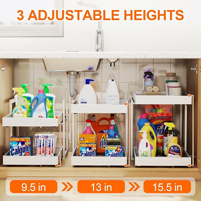 Golener 2-Tier Expandable Pull Out Cabinet Organizer - Image 3