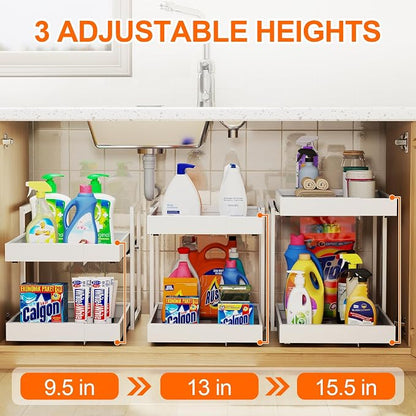 Golener 2-Tier Expandable Pull Out Cabinet Organizer - Image 3