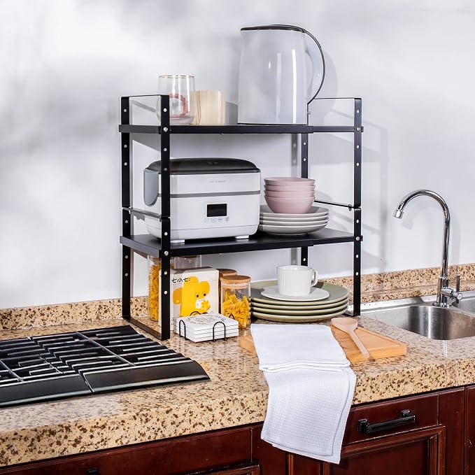 Across-Star Expandable Cabinet Shelf Organizer Rack, Stackable Kitchen Counter - Image 7