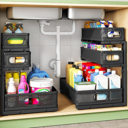 Kitstorack Under Sink Organizer, Slide out Storage Drawer Rack by Kitstorack