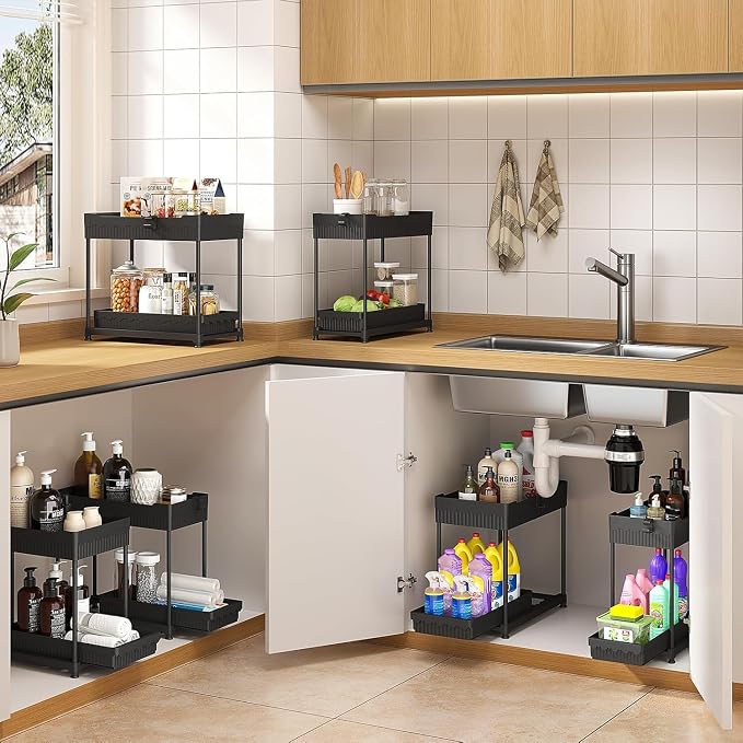 Sevenblue 4-Pack 2-Tier Under Sink Organizer - Image 4