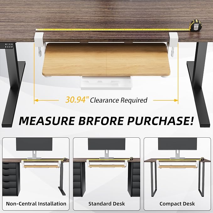 ETHU Keyboard Tray Under Desk, 26.77" X 11.81" Large Size Keyboard Tray - Image 7