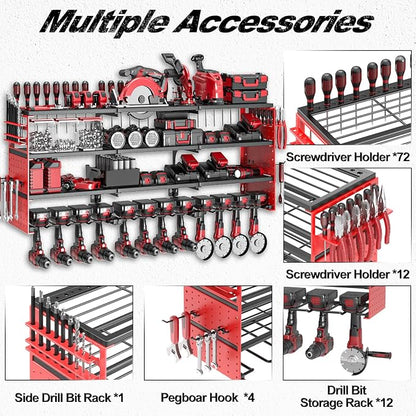 Power Tool Organizer Wall Mount, Cordless Drill Hanger Storage Rack 8 Drill - Image 3