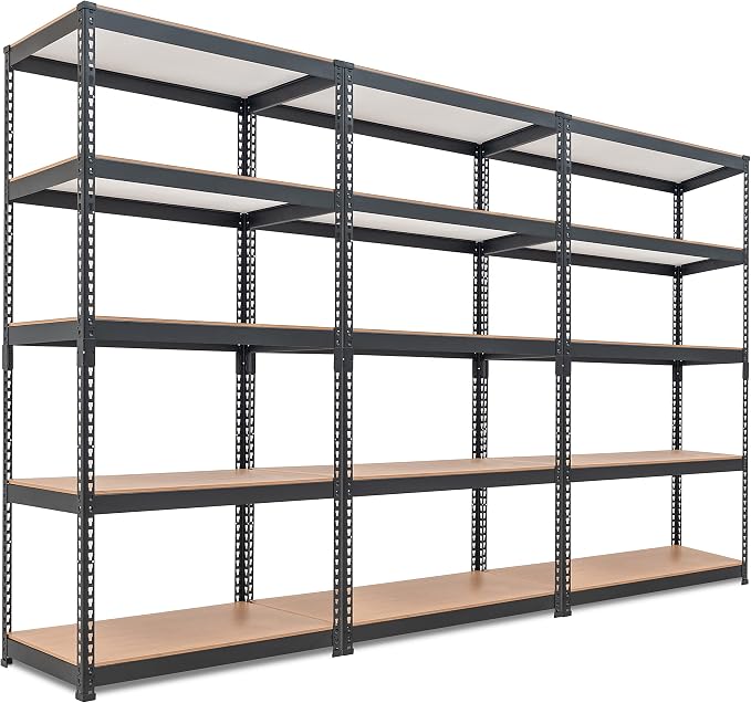 HOMEDANT 5-Tier Laminated Boltless Heavy Duty Metal Shelving Unit Adjustable by TheBestOrganizingSolution