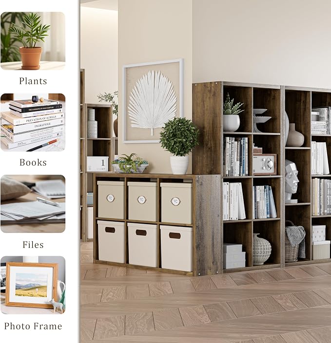 Cube Storage Organizer Bookcase, Decorative 11 inch Open Back Cubical Shelf - Image 7