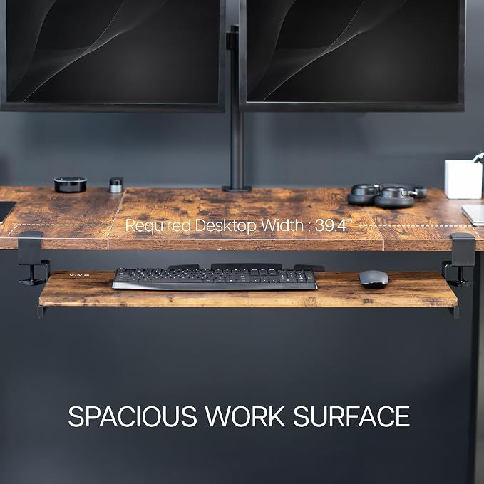VIVO Vintage Brown Large 34 x 11 in Under Desk Keyboard Tray, MOUNT-KB15EN | - Image 5