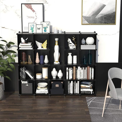 HOMIDEC 20 Black Cube Storage Organizer, Modular Storage Shelf - Image 2