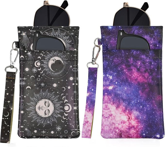 Double Eyeglass Case Soft Dual Glasses Case by FLYINGMAGE