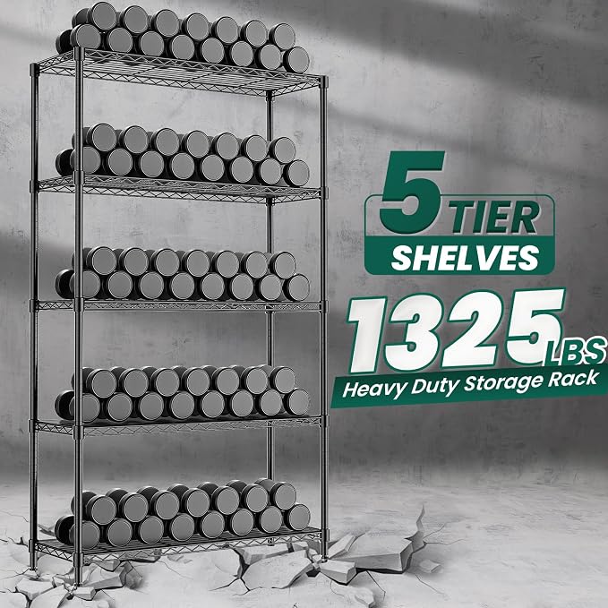 5-Tier Storage Shelves 72" H Wire Shelving - Image 4