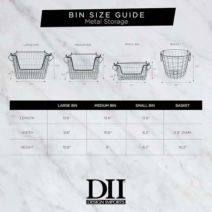 DII Metal Wire Utility Storage Bin, Small Round - Image 8