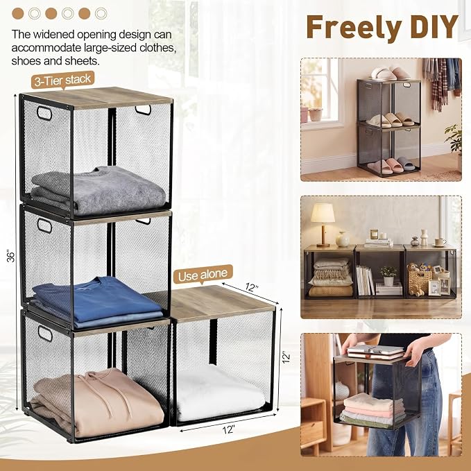 AceOrbit 3 Pcs Widened Stackable Closet Organizers and Storage - Image 2