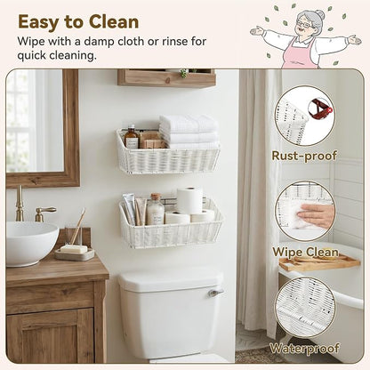 GRANNY SAYS Wicker Hanging Basket, 2 Pack Storage Baskets - Image 4