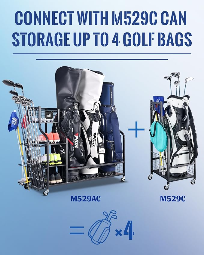 Mythinglogic Golf Storage Garage Organizer, Golf Bag Storage Stand and Other - Image 6