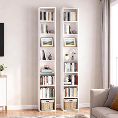 8-Cube Storage Organizer Bookcase, Tall Narrow Bookshelf - Image 9