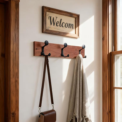 SKOLOO 17-Inch Wood Coat Rack Wall Mount - Image 2