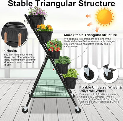 Homdox 5-Tier Vertical Garden Bed - 4FT Vertical Raised Bed with 5 Garden - Image 2