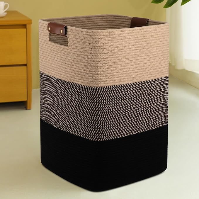 Laundry Hamper 96L Extra Large Laundry Basket, Woven Blanket Basket, Cotton by SIXDOVE