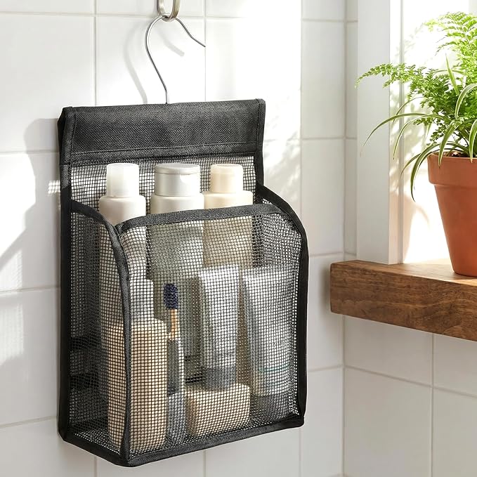 Mesh Shower Caddy Hanging, Transparent Rotating Hanging Mesh Bath Baskets - Image 2