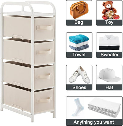 MAX Houser 4 Drawer Narrow Dresser Fabric Storage Tower Vertical Slim Storage - Image 9