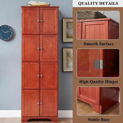 72" Tall Farmhouse Storage Cabinet, 4 Tier Kitchen Pantry Cabinet - Image 3