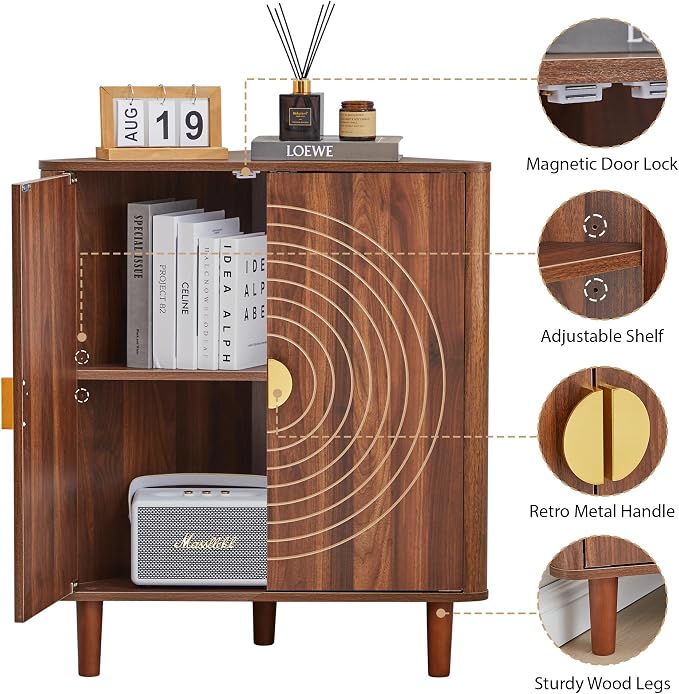 Small Corner Storage Cabinet, Modern Freestanding Floor Cabinet - Image 3