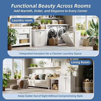 HITNET Tilt Out Laundry Hamper Cabinet, Bathroom Laundry Cabinet - Image 7