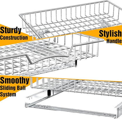 Simple Houseware Under Cabinet Pull Out Sliding Shelf Drawer, 21Dx17W | - Image 6