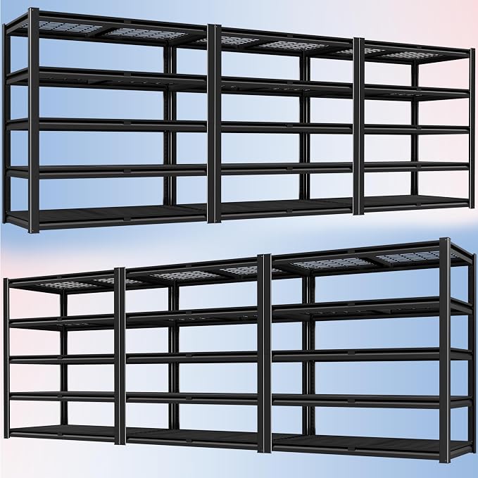 PrimeZone 72" H Heavy Duty Garage Shelving 2500 LBS 5 Tier Heavy Duty Storage by PrimeZone