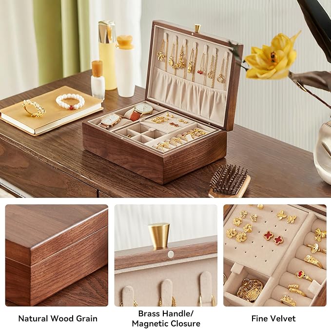 CHOSIN Black Walnut Wooden Jewelry Box - Image 6