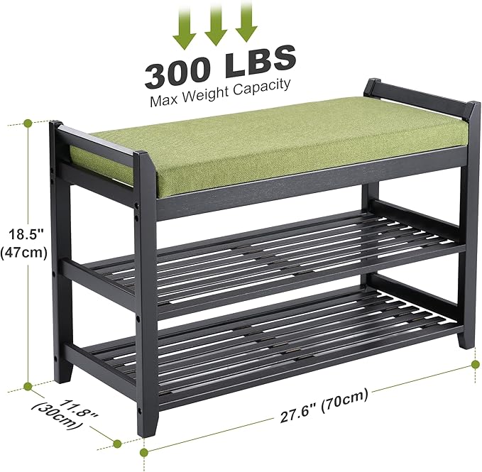 PETKABOO Shoe Rack Bench with Storage 27.6 in, Living Room - Image 3