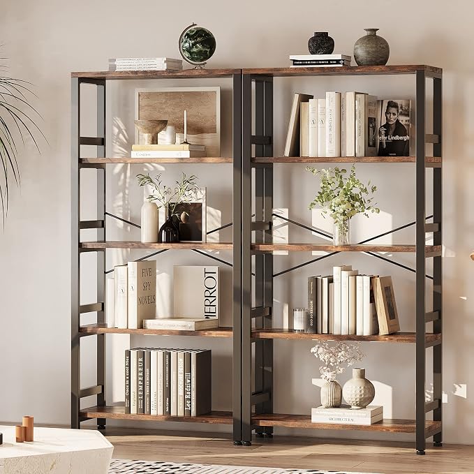 IRONCK Bookshelves and Bookcases, 31.5in Wide Shelf 5-Tier Ladder Shelf - Image 4