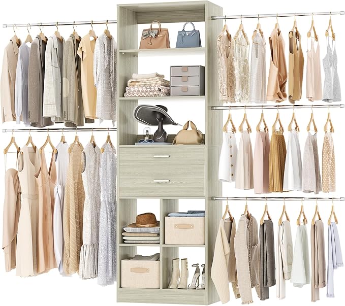 Besiost Closet System, 4-8 FT Closet Organizer Tower by Besiost