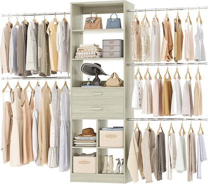 Besiost Closet System, 4-8 FT Closet Organizer Tower by Besiost